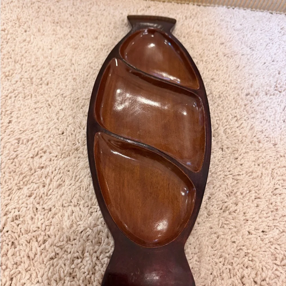 Vintage hand carved mahogany serving Tray